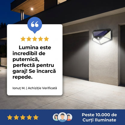 Lampa solara cu senzor de miscare, 100 LED-uri