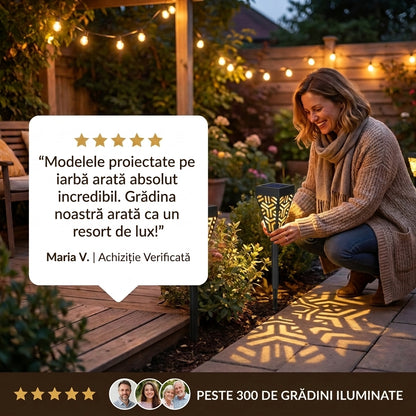 Lampa solara decorativa cu lumini calde