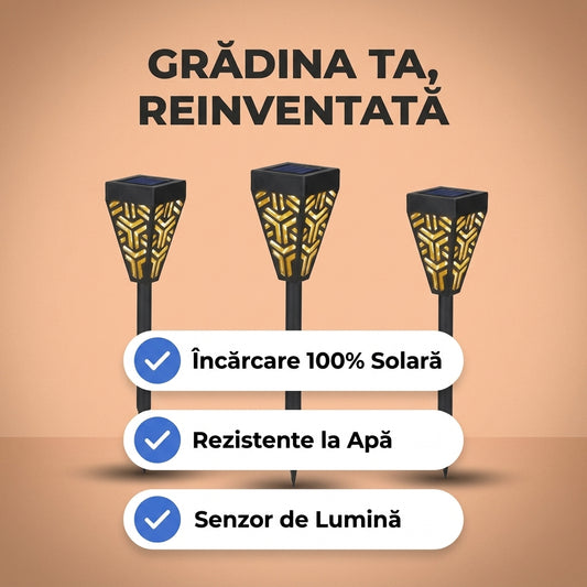 Lampa solara decorativa cu lumini calde